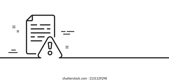 Instruction Manual Line Icon. Warning File Sign. Caution Alert Symbol. Minimal Line Illustration Background. Instruction Manual Line Icon Pattern Banner. White Web Template Concept. Vector