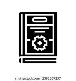 instruction manuals technical writer glyph icon vector. instruction manuals technical writer sign. isolated symbol illustration