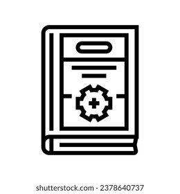 instruction manuals technical writer line icon vector. instruction manuals technical writer sign. isolated contour symbol black illustration
