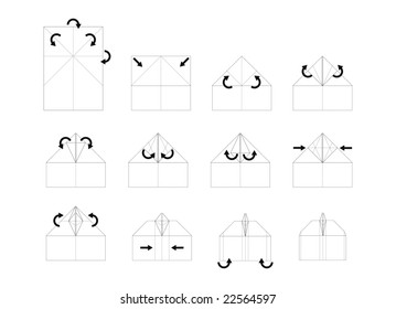  Instruction origami vector