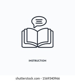 instruction outline icon. Simple linear element illustration. Isolated line instruction icon on white background. Thin stroke sign can be used for web, mobile and UI.