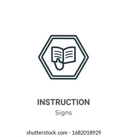 Instruction outline vector icon. Thin line black instruction icon, flat vector simple element illustration from editable signs concept isolated stroke on white background
