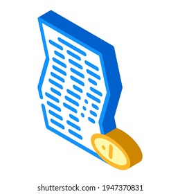 instruction pills isometric icon vector. instruction pills sign. isolated symbol illustration