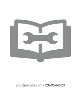 Anleitung Produkt Handbuch Vektorsymbol. Symbol für Anleitungen buchen und verschlüsseln.