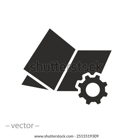 instruction or safety information icon, info manual, handbook mandatory regulations, guidance user book, flat vector illustration