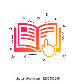 Instruction Sign Icon. Manual Book Symbol. Read Before Use. Colorful Geometric Shapes. Gradient Instruction Icon Design.  Vector