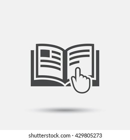 Instruction Sign Icon. Manual Book Symbol. Read Before Use. Flat Instructions Web Icon On White Background. Vector