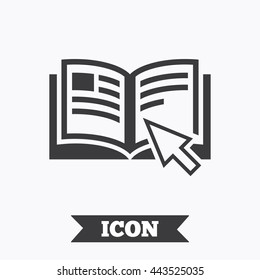 Instruction sign icon. Manual book symbol. Read before use. Graphic design element. Flat instructions symbol on white background. Vector