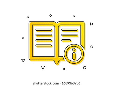 Instruction sign. Technical information icon. Yellow circles pattern. Classic technical info icon. Geometric elements. Vector