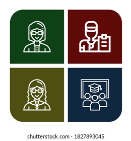 ajuste de iconos simples de instrucciones. Contiene iconos tales como Teacher, Coach, Class, que se pueden utilizar para web, móvil y logotipo