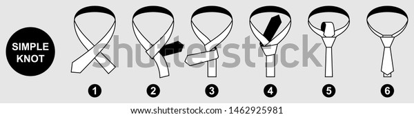 Instruction Tying Tie Men Version Simple Stock Vector (Royalty Free ...