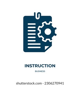 icono del vector de instrucciones. instrucción, educación, íconos llenos de libros del concepto de empresa plana. Icono de glifo negro aislado, elemento de símbolo de ilustración vectorial para diseño web y aplicaciones móviles