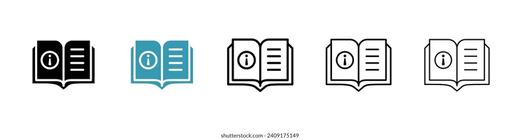 Instruction vector icon set. Guidance booklet vector symbol for UI design.