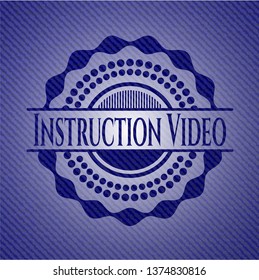 Instruction Video badge with jean texture