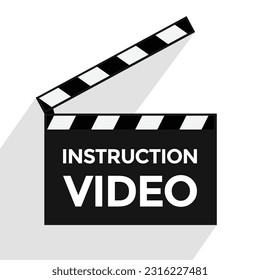 vídeo de instrucciones, tablero de cuadros abierto, equipo de producción de películas, ilustración vectorial