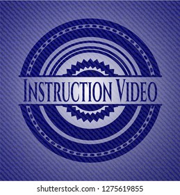 Instruction Video emblem with jean texture