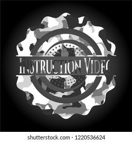 Instruction Video on grey camouflaged texture