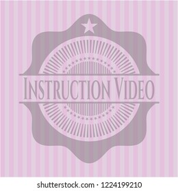 Instruction Video retro style pink emblem