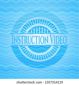 Instruction Video water wave representation style emblem.