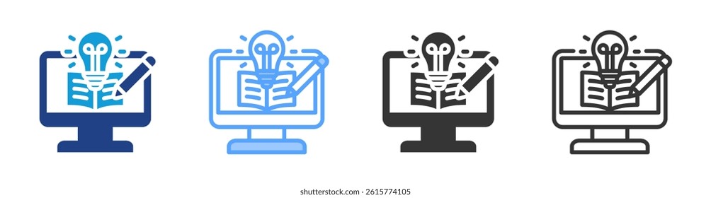 Instructional Design icon set multiple style collection