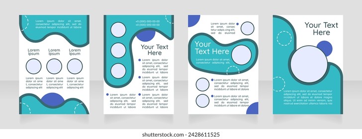 Instructional presentation blank brochure layout design. Students guiding. Vertical poster template set with empty copy space for text. Premade corporate reports collection. Editable flyer paper pages