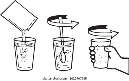 instructions brink mix powdered juice antacid medical spoon stir