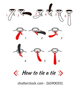 Instructions how to tie a tie simple.