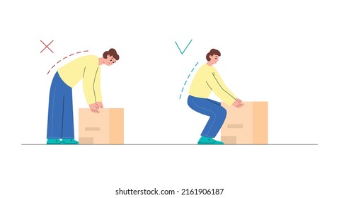 Instructions Manual Lifting Heavy Box Vector Stock Vector (Royalty Free ...