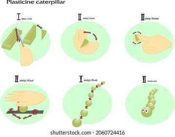 instructions on how to sculpt a caterpillar from plasticine