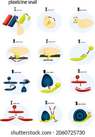 instructions on how to sculpt a snail from plasticine