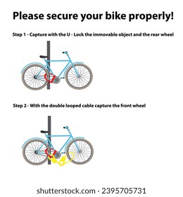 Instructions on how to secure the bike properly