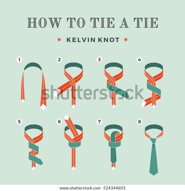 Instructions On How Tie Tie On Stock Vector Royalty Free 524344603