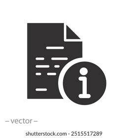 instructions for use icon, info document, terms of the contract, flat vector illustration