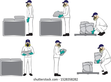 instructions worker lade holding safety