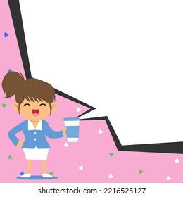 Instructor Drawing Pointing Stick On Empty Whiteboard While Holding Cup. Professor Holding Pointer At The Board Showing New Information.