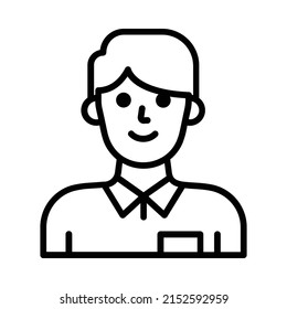 Instructor Icon. Line Art Style Design Isolated On White Background