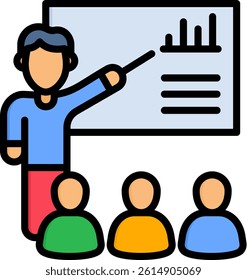 Instructor Icon Lineal Color Vector Illustration