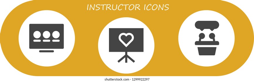  instructor icon set. 3 filled instructor icons.  Simple modern icons about  - Presentation