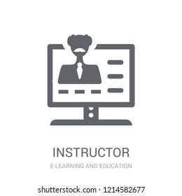 Instructor icon. Trendy Instructor logo concept on white background from E-learning and education collection. Suitable for use on web apps, mobile apps and print media.