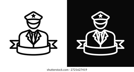 Estilo de fondo blanco y negro del icono del instructor