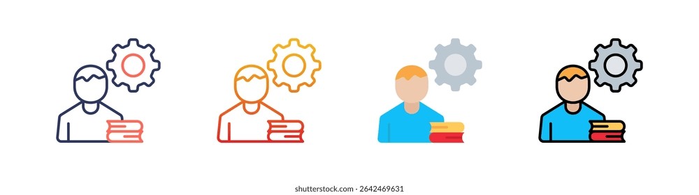 Instructor Multi Style Icon Set Vector