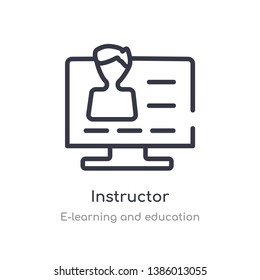 instructor outline icon. isolated line vector illustration from e-learning and education collection. editable thin stroke instructor icon on white background