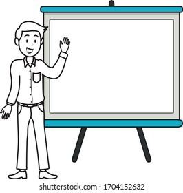 el instructor presenta algo en la pizarra