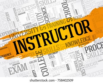 INSTRUCTOR word cloud collage, education concept background