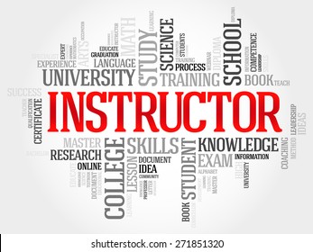 INSTRUCTOR word cloud, education concept