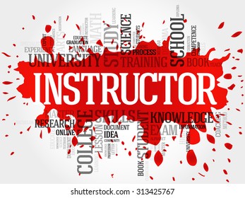 INSTRUCTOR word cloud, education concept