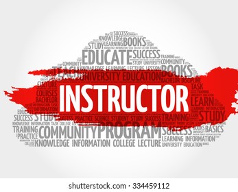 INSTRUCTOR word cloud, education concept