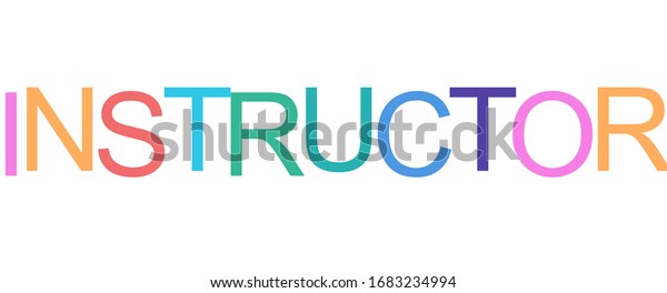 Instructor Word Concept On White Background Stock Vector (Royalty Free ...
