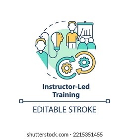 Instructor-led training concept icon. How to organize corporate coaching abstract idea thin line illustration. Isolated outline drawing. Editable stroke. Arial, Myriad Pro-Bold fonts used