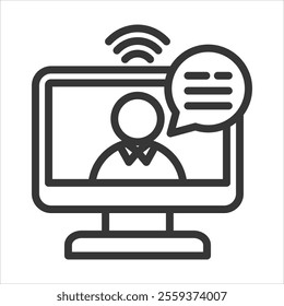 Instruktore Outline Icon Vector Illustration